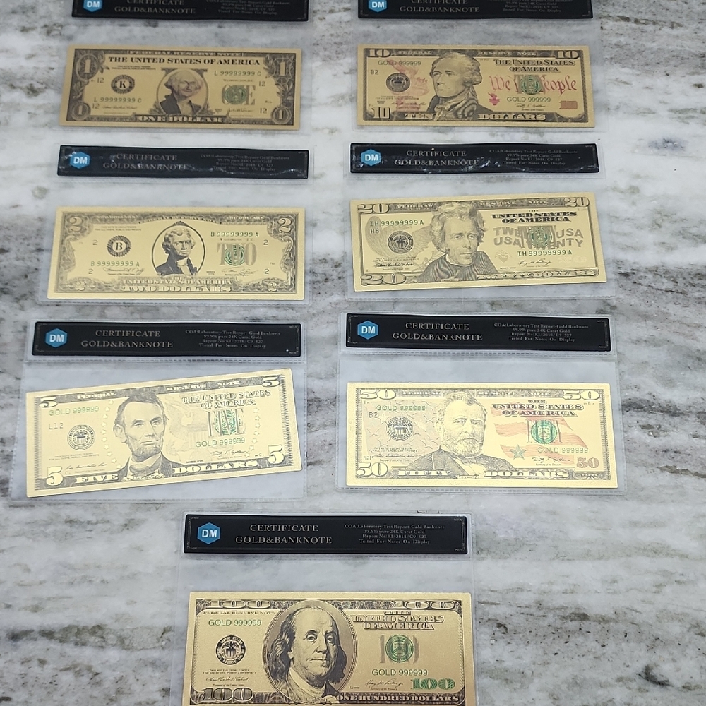 Gold Banknote Collection Set